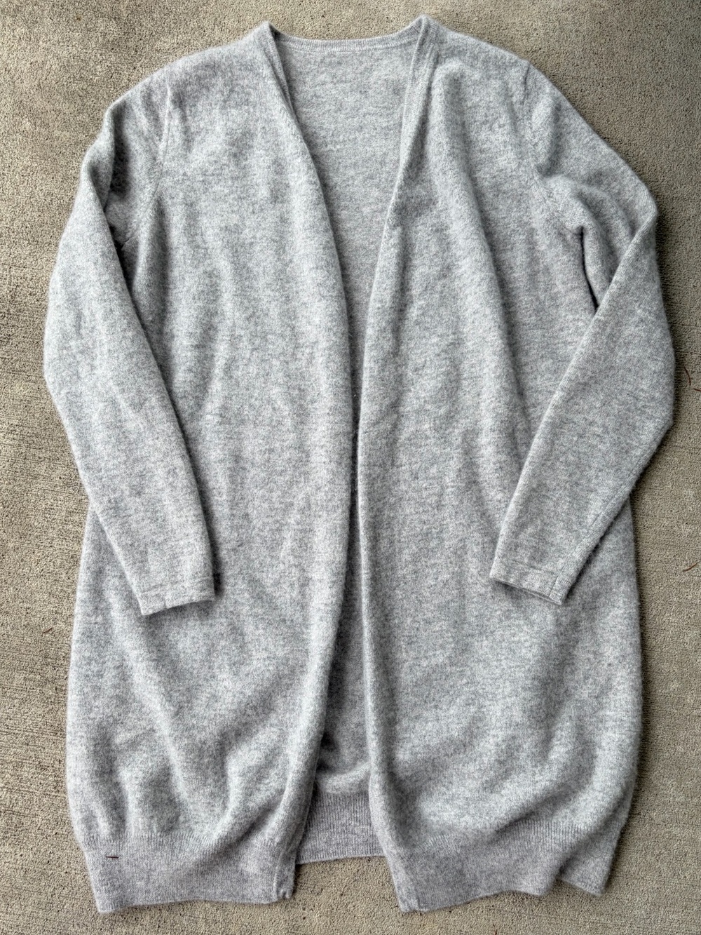 Naadam lightweight cashmere open front cardigan grey knit sweater jumper granite